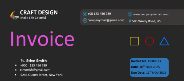 Professional MS Word Sales Invoice Template Design 1 - Fully Editable & Instant Download - Image 2