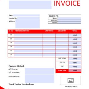 Fillable PDF Sales Invoice Template Design 10 - Automated Calculations