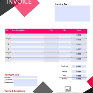 Fillable PDF Sales Invoice Template Design 9 - Automated Calculations