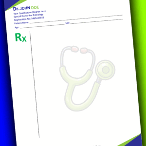 MS Word Doctors Pad Prescription Design 2 - Fully Editable & Instant Download