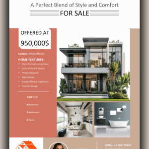 MS Word Flyer Template Design 2 - Fully Editable & Instant Download