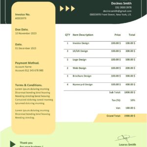 Professional MS Word Sales Invoice Template Design 4 - Fully Editable & Instant Download