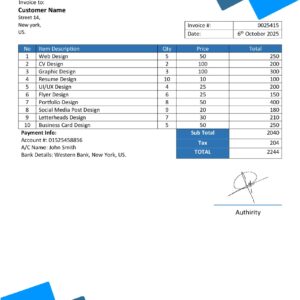 Professional MS Word Sales Invoice Template Design 5 - Fully Editable & Instant Download