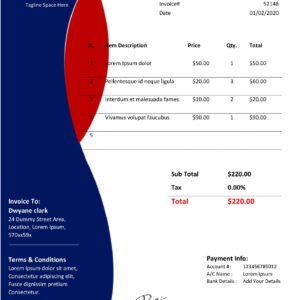 Premium MS Word Sales Invoice Template Design 6 - Fully Editable & Instant Download