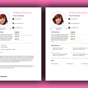 Premium MS Word CV and Resume Template Design 1 - Fully Editable & Instant Download