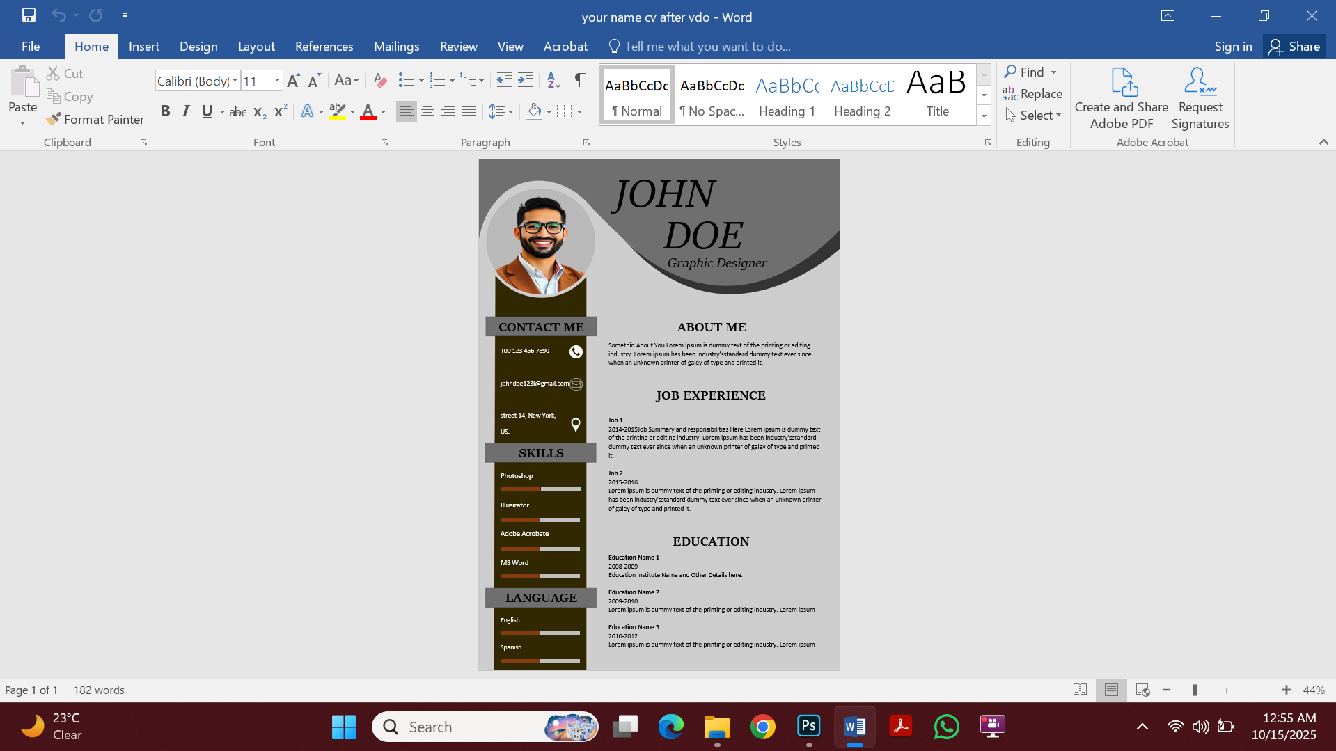 Design 1 CV Template