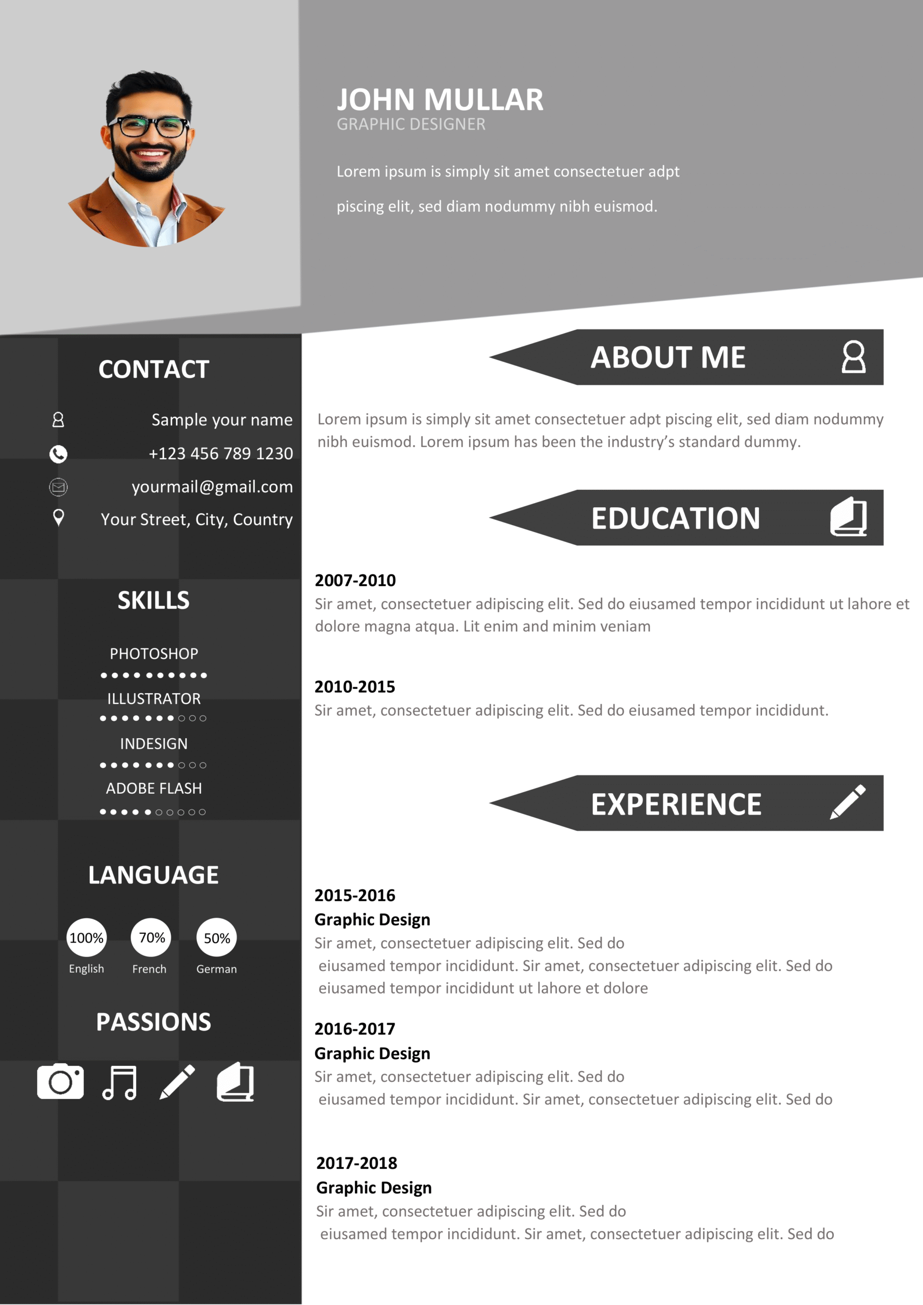Premium MS Word CV Template Design 2 - Fully Editable & Instant Download - Image 3