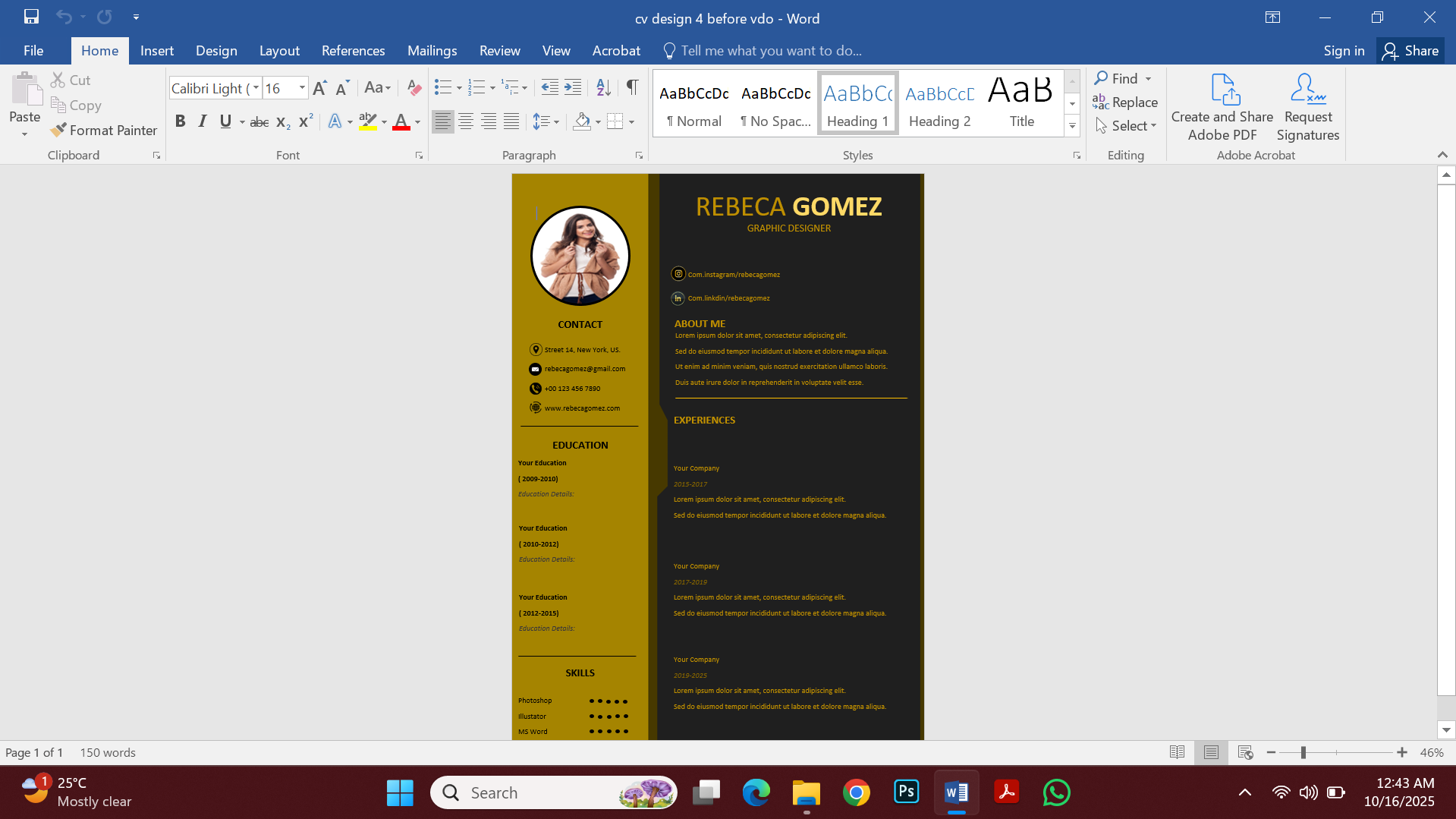 Design 4 CV Template