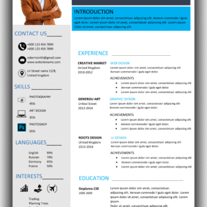 Premium MS Word CV Template Design 7 - Fully Editable & Instant Download