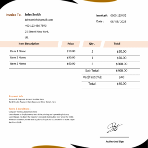 Professional MS Word Sales Invoice Template Design 11 - Fully Editable & Instant Download