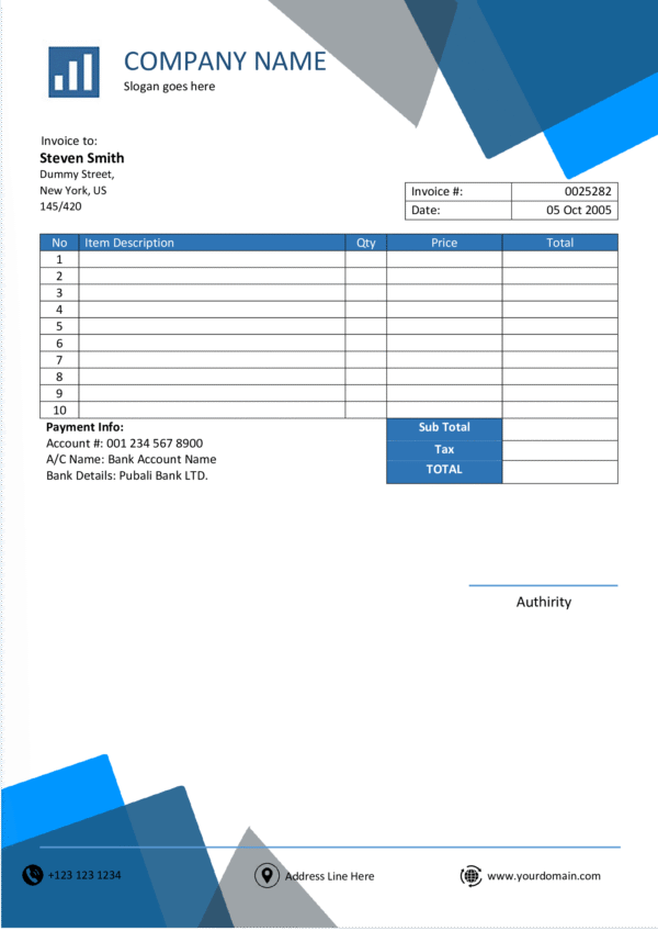 Professional MS Word Sales Invoice Template Design 5 - Fully Editable & Instant Download - Image 3