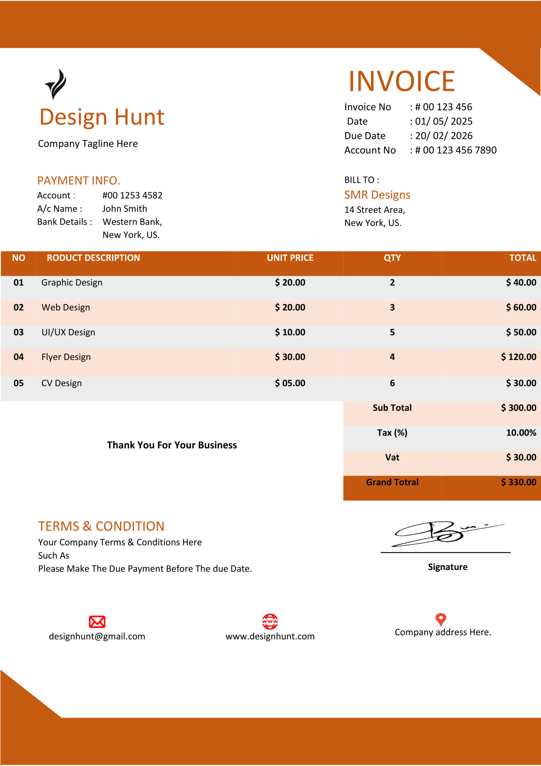 Premium MS Word Sales Invoice Template Design 7 - Fully Editable & Instant Download - Image 2
