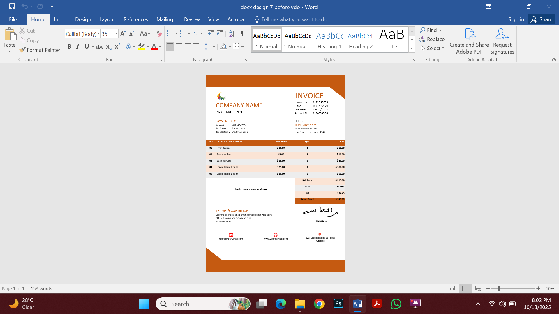 Design 7 Invoice Template