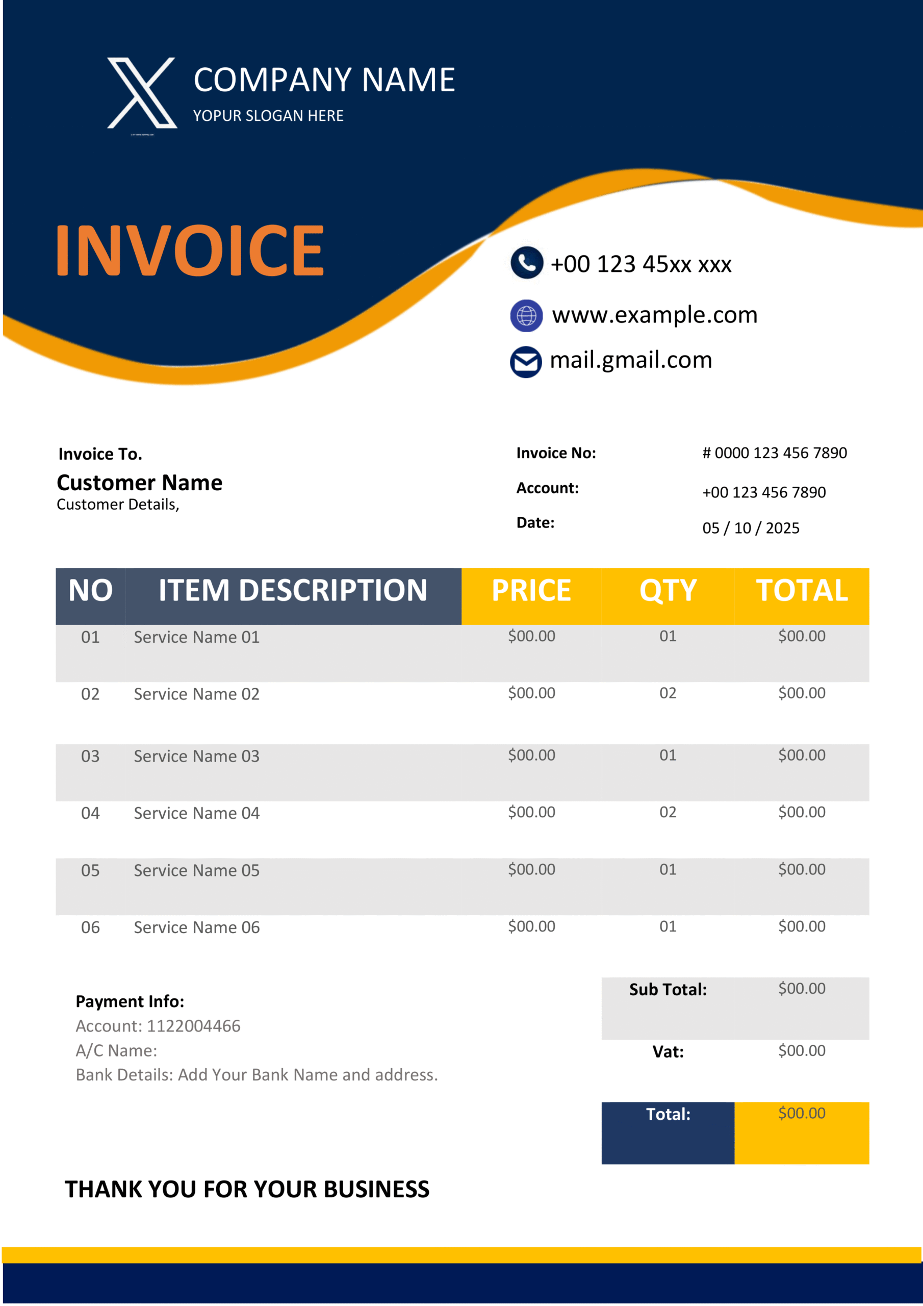 Premium MS Word Sales Invoice Template Design 8 - Fully Editable & Instant Download - Image 3