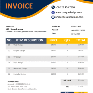 Premium MS Word Sales Invoice Template Design 8 - Fully Editable & Instant Download