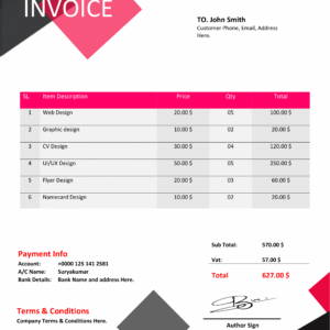 Professional MS Word Sales Invoice Template Design 9 - Fully Editable & Instant Download
