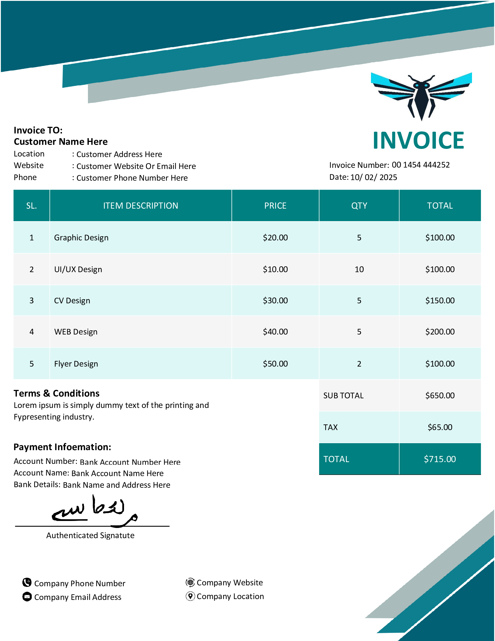 Premium MS Word Sales Invoice Template Design 16 - Fully Editable & Instant Download - Image 3