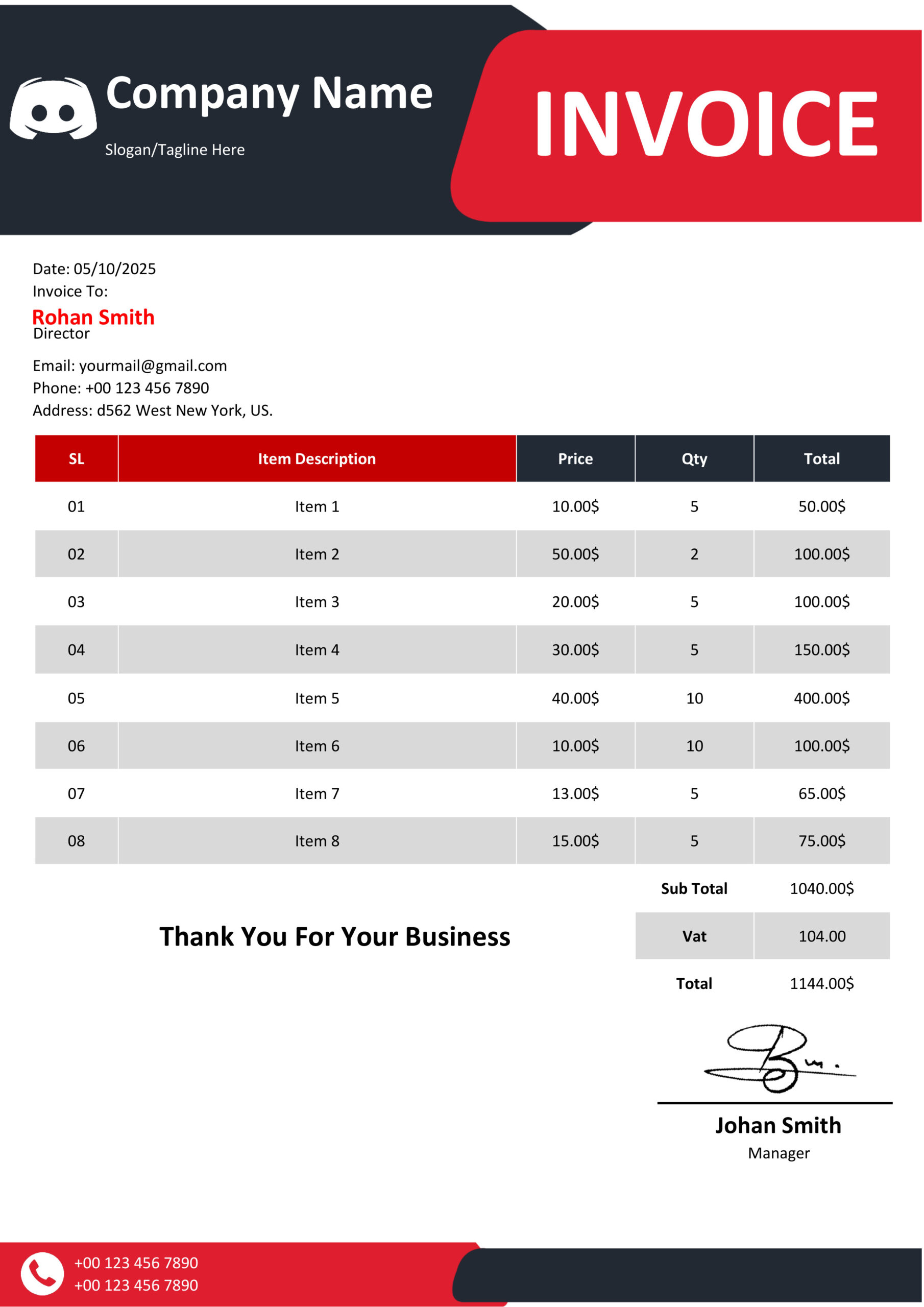 MS Word Invoice Template Design 19 - Fully Editable & Instant Download - Image 3