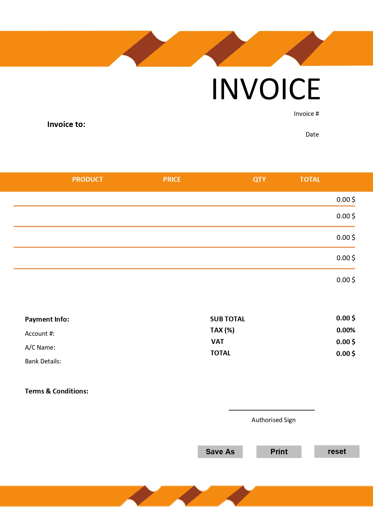 Fillable PDF Sales Invoice Template Design 13 - Fully Editable & Instant Download - Image 2