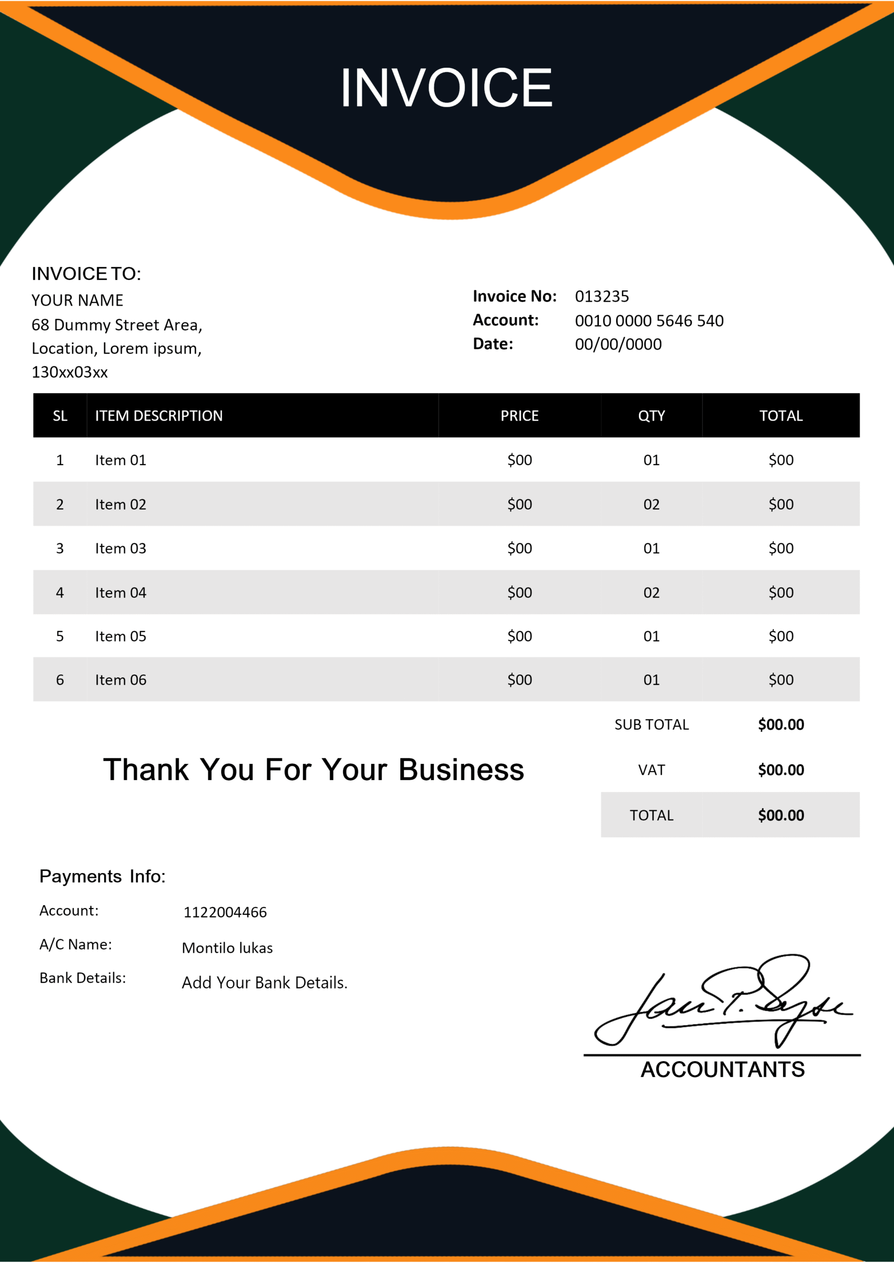 MS Word Invoice Design 20 - Fully Editable & Instant Download - Image 2