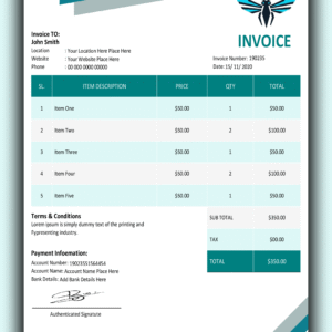 Premium MS Word Sales Invoice Template Design 16 - Fully Editable & Instant Download