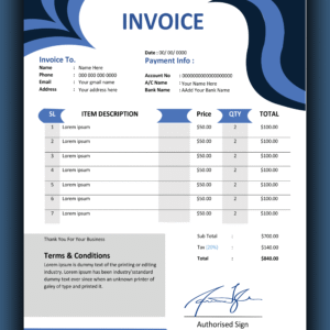 Premium MS Word Sales Invoice Template Design 12 - Fully Editable & Instant Download