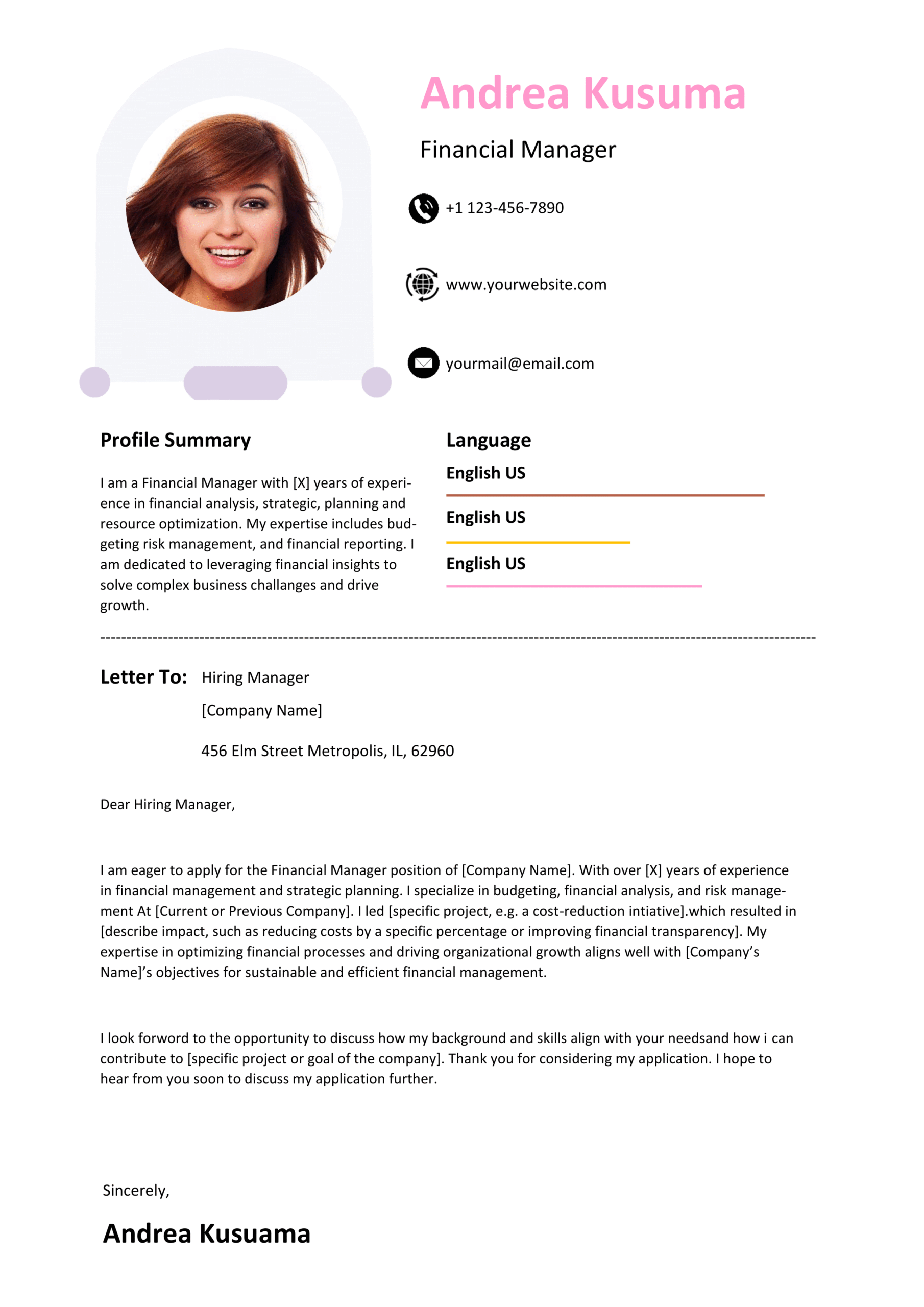 Premium MS Word CL and Resume Template Design 1 - Fully Editable & Instant Download - Image 4