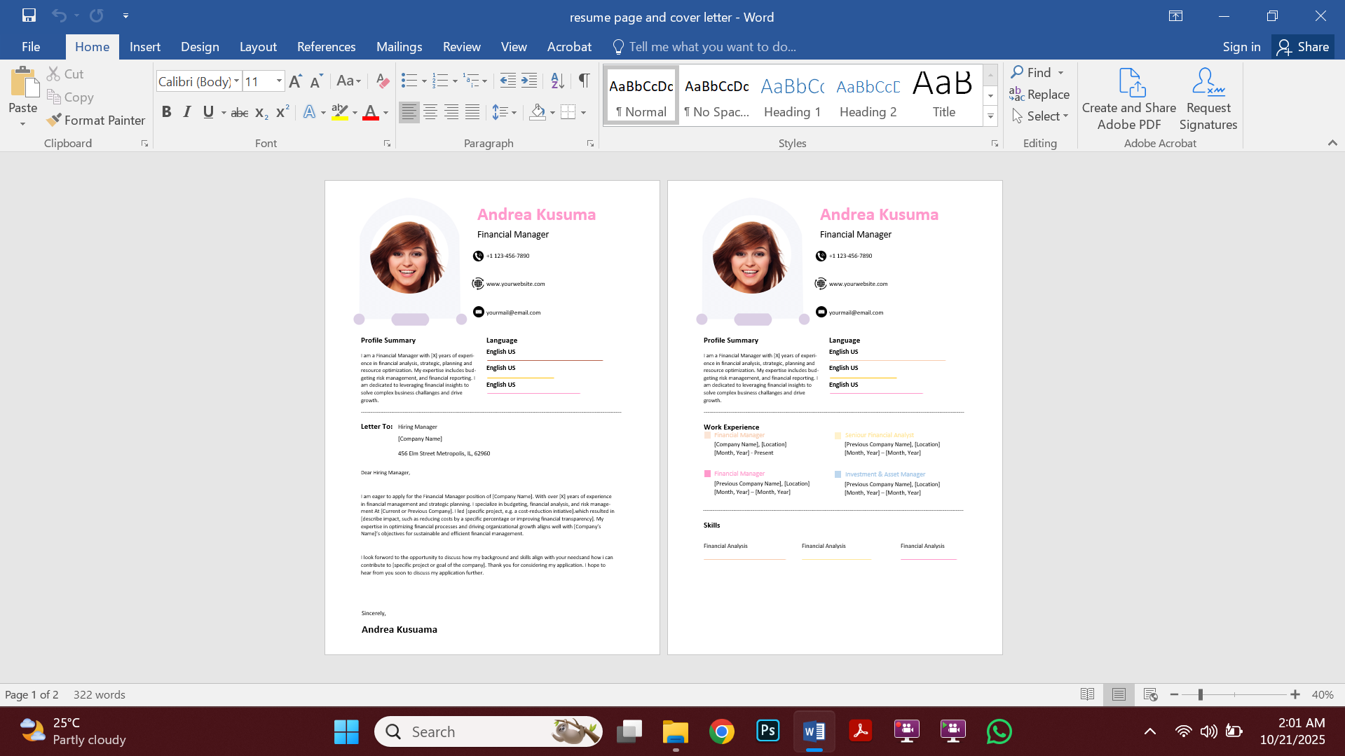 Design 1 CV and Resume Template