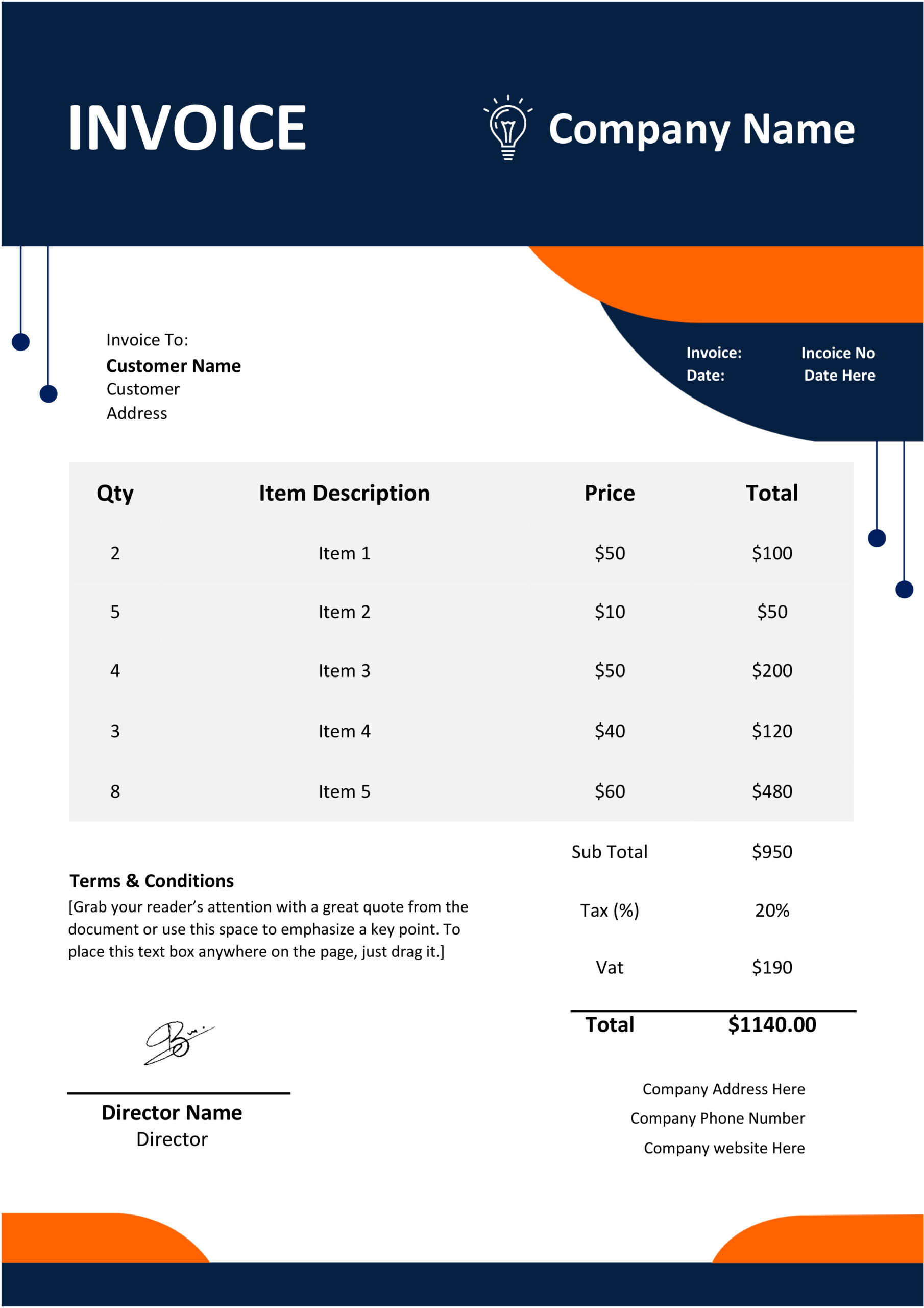 MS Word Invoice Template Design 22 Fully Editable - Image 2