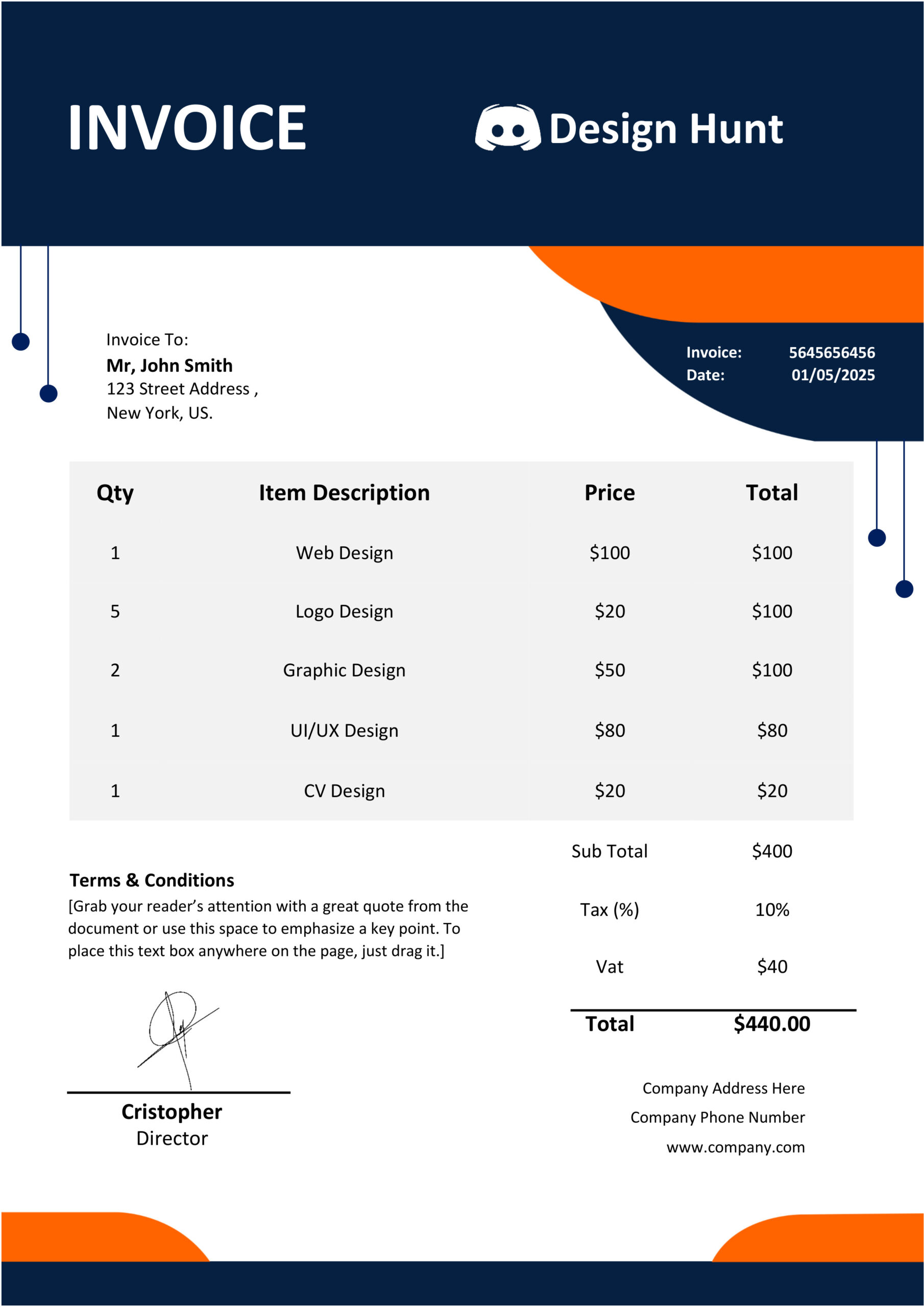 MS Word Invoice Template Design 22 Fully Editable - Image 3