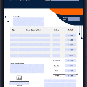 Fillable Pdf Invoice template design 22 [Fully Editable]
