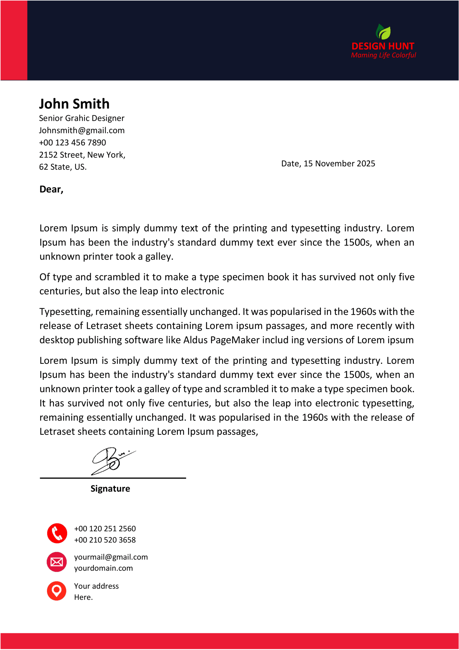 MS Word Cover Letter Design 2 - Fully Editable & Instant Download - Image 2