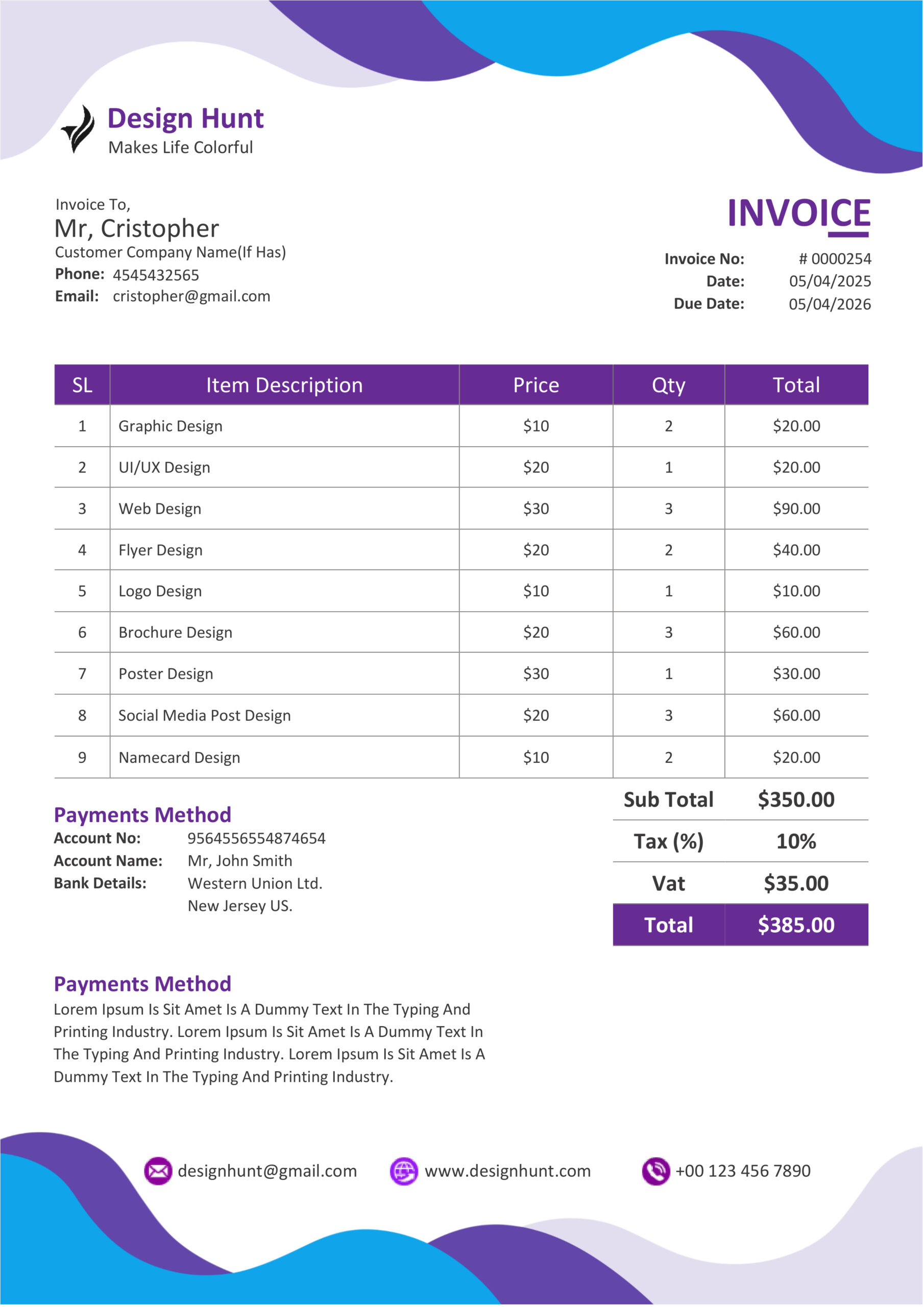 MS Word Invoice Design 21 - Fully Editable & Instant Download - Image 2
