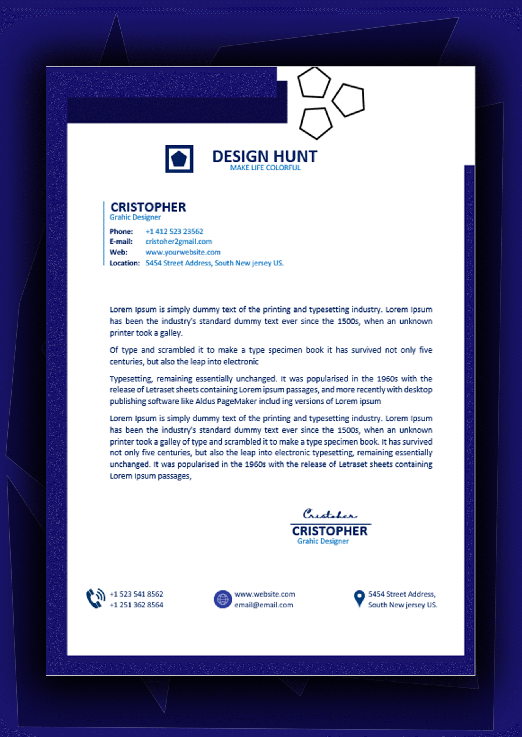 MS Word Cover Letter Design 3 - Fully Editable & Instant Download