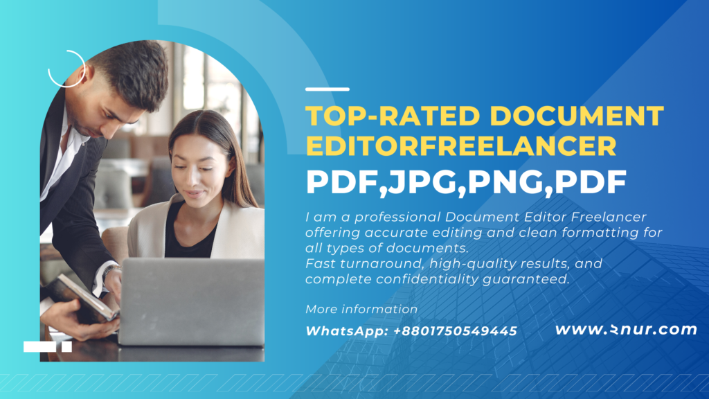 Document editor freelancer editing and formatting business documents