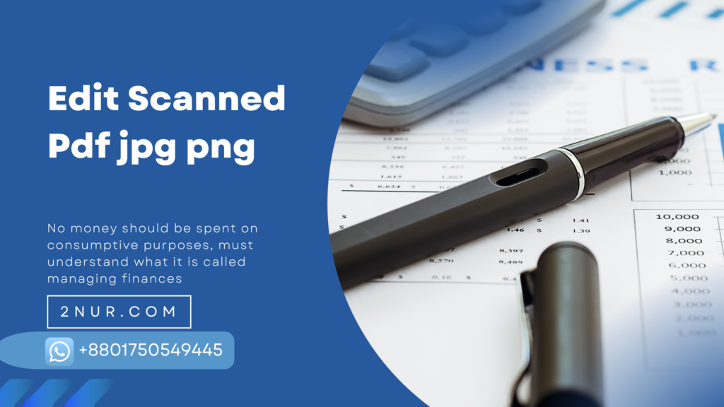 Professional service to edit scanned pdf documents using Photoshop with accurate formatting.