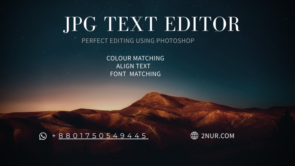 Professional JPG text editing service using Photoshop