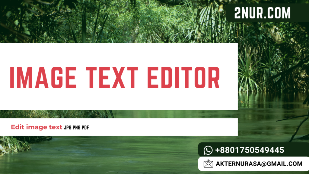 Online image text editor interface showing text editing on an image