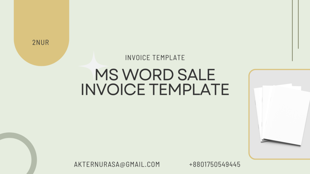 MS Word Sale Invoice Template Editable Format