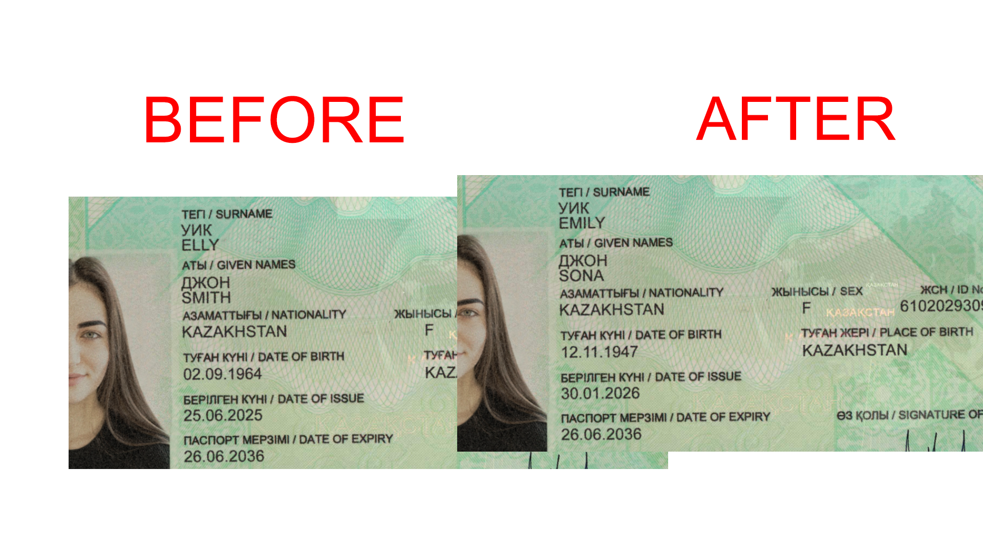 Sample photo text editor work preview