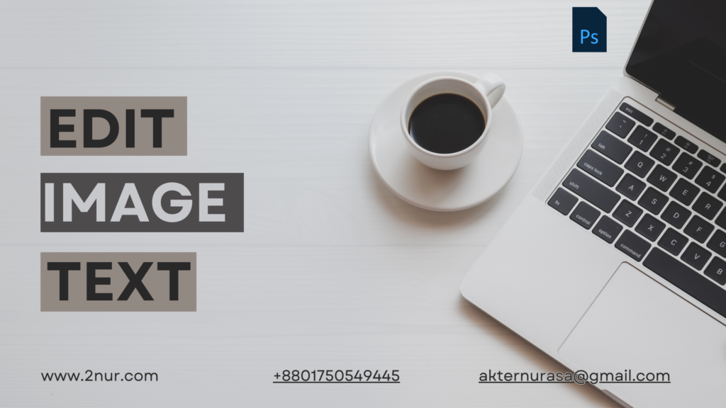 Editing text inside an image using Adobe Photoshop image text editor.