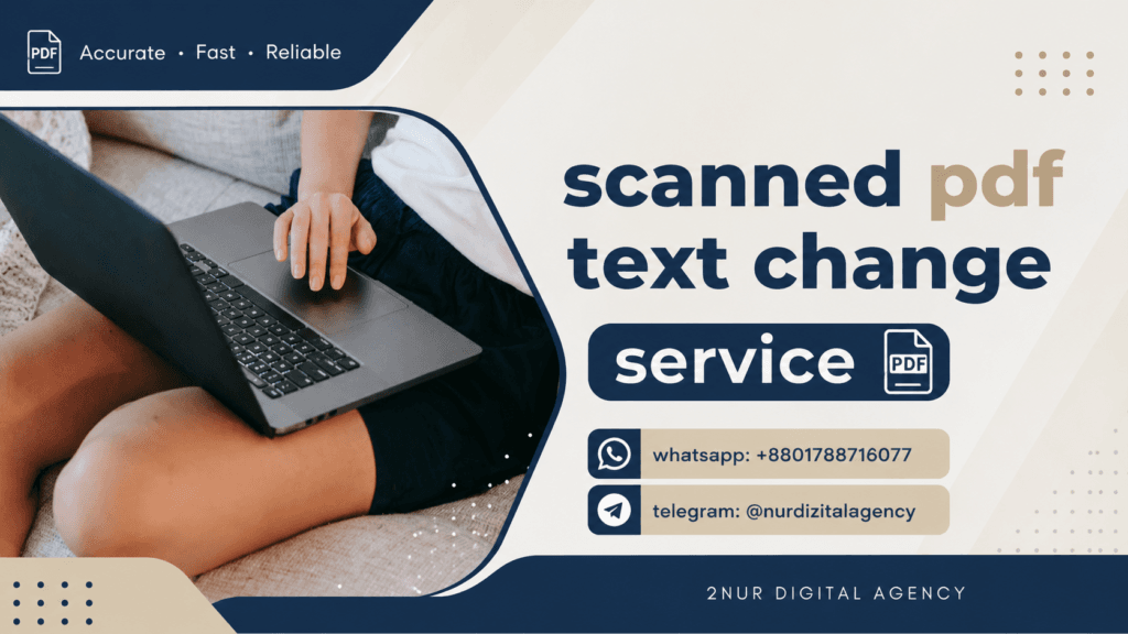 scanned pdf text change service