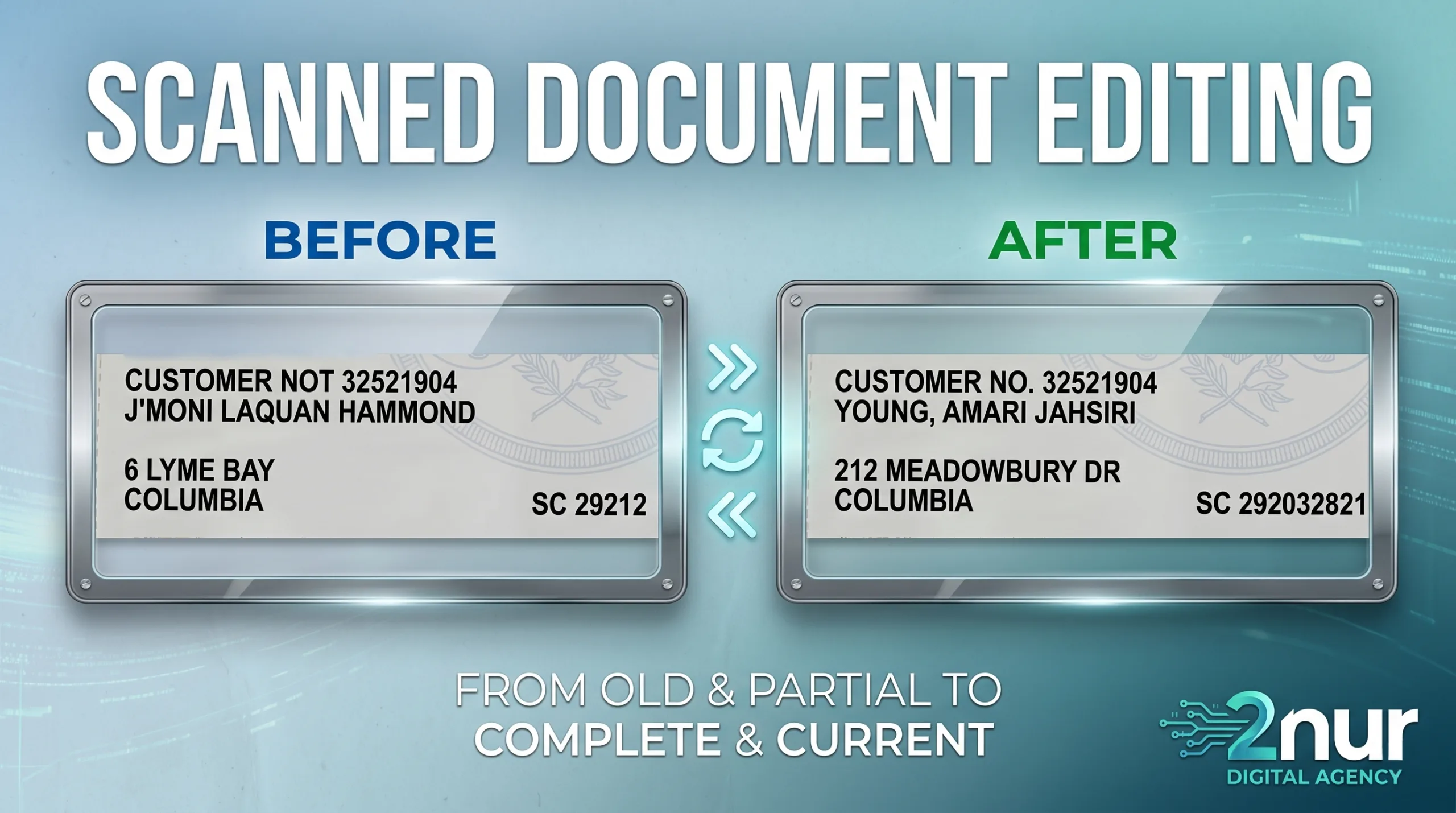 Same font document editing preview