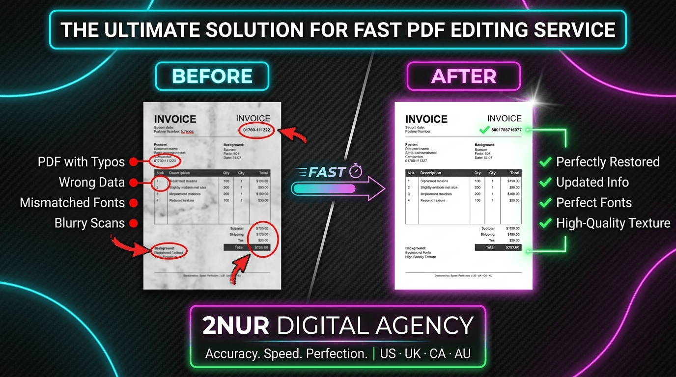 Fast PDF Editing Service Before and After