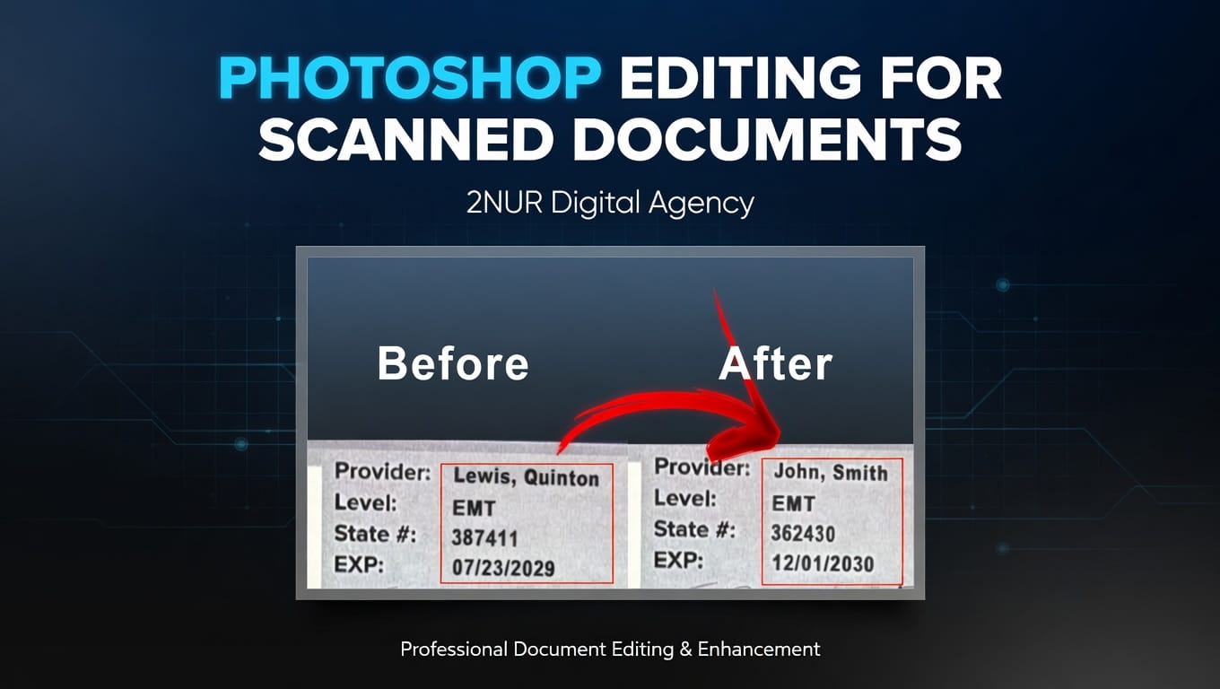 Photoshop Editing for Scanned Documents Before and After Preview