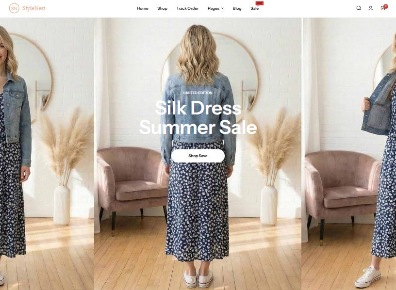 StyleNest fashion website preview