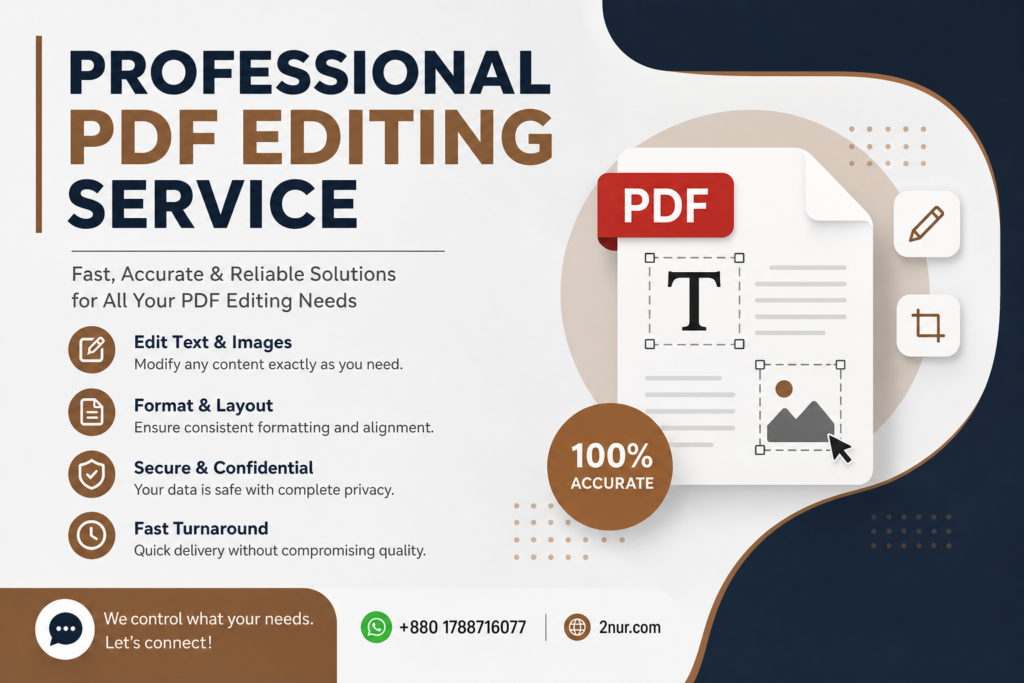 Professional PDF Editing Service | Fast, Accurate & Reliable Solutions