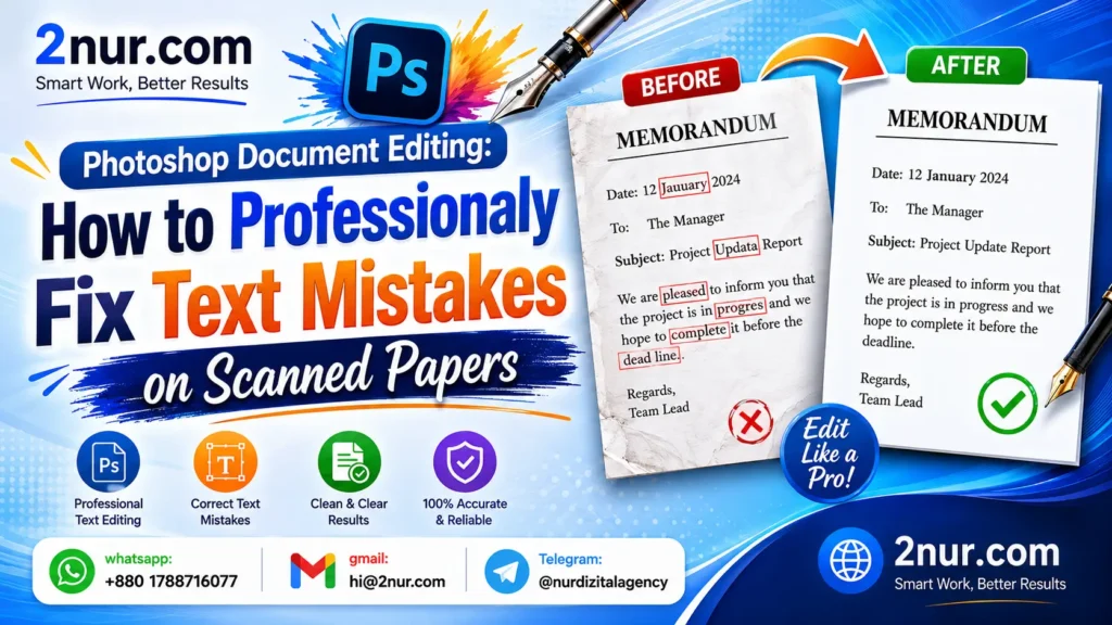 Photoshop Document Editing: How to Professionally Fix Text Mistakes on Scanned Papers