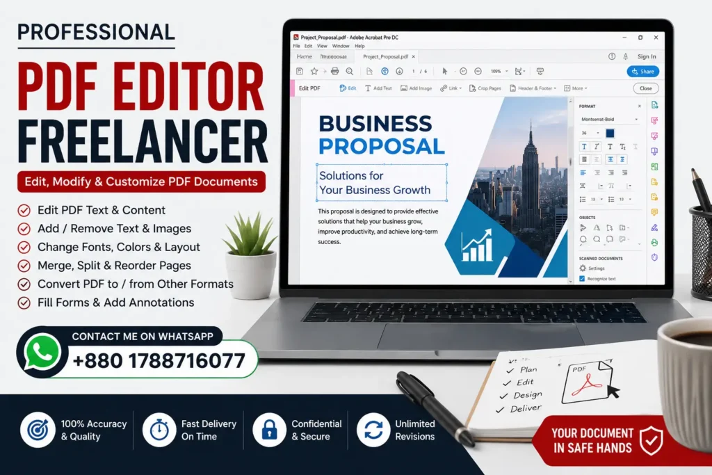 Adobe PDF Editor with Same Font | Professional PDF Font Matching Service