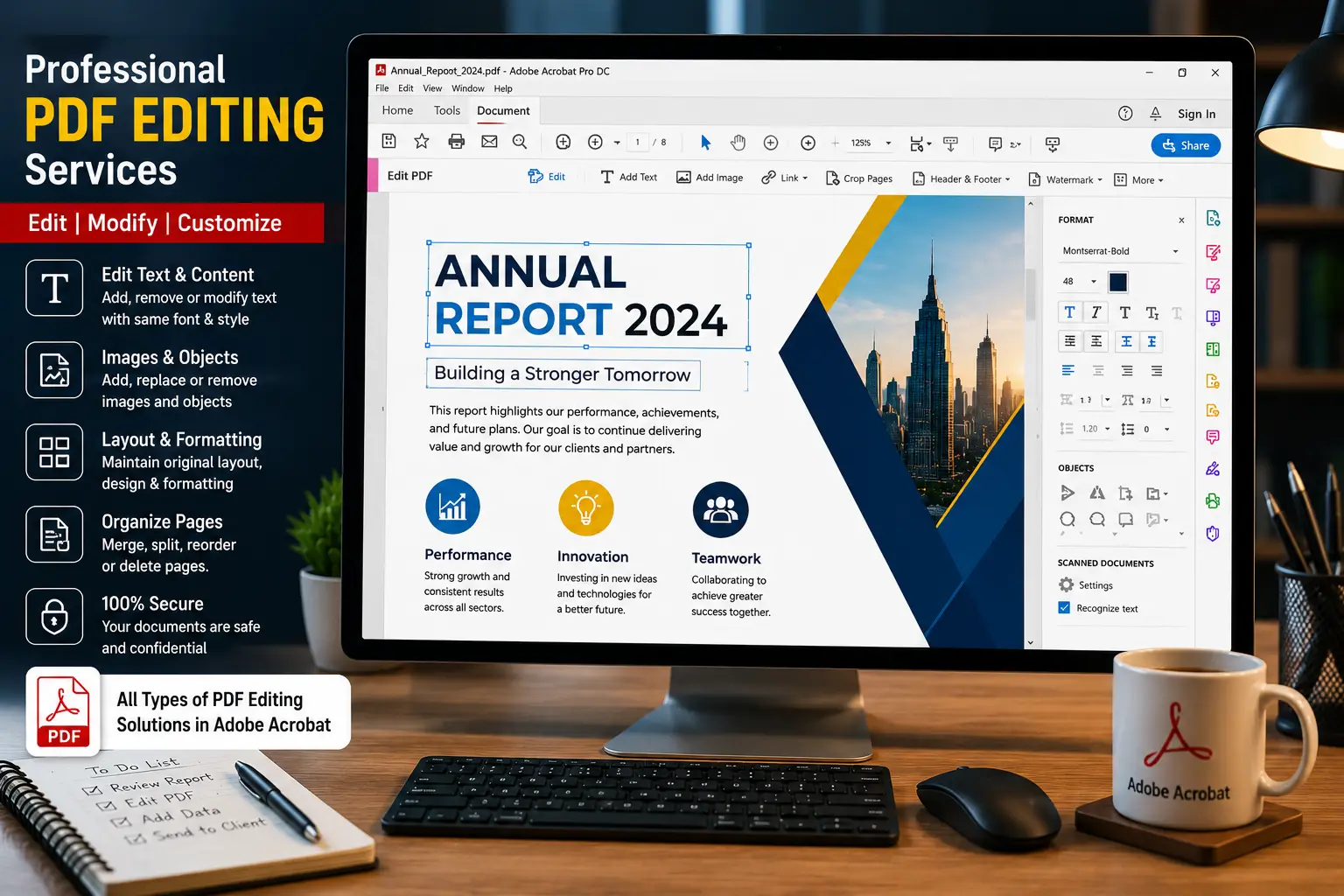 Remove and edit text in image - before after example